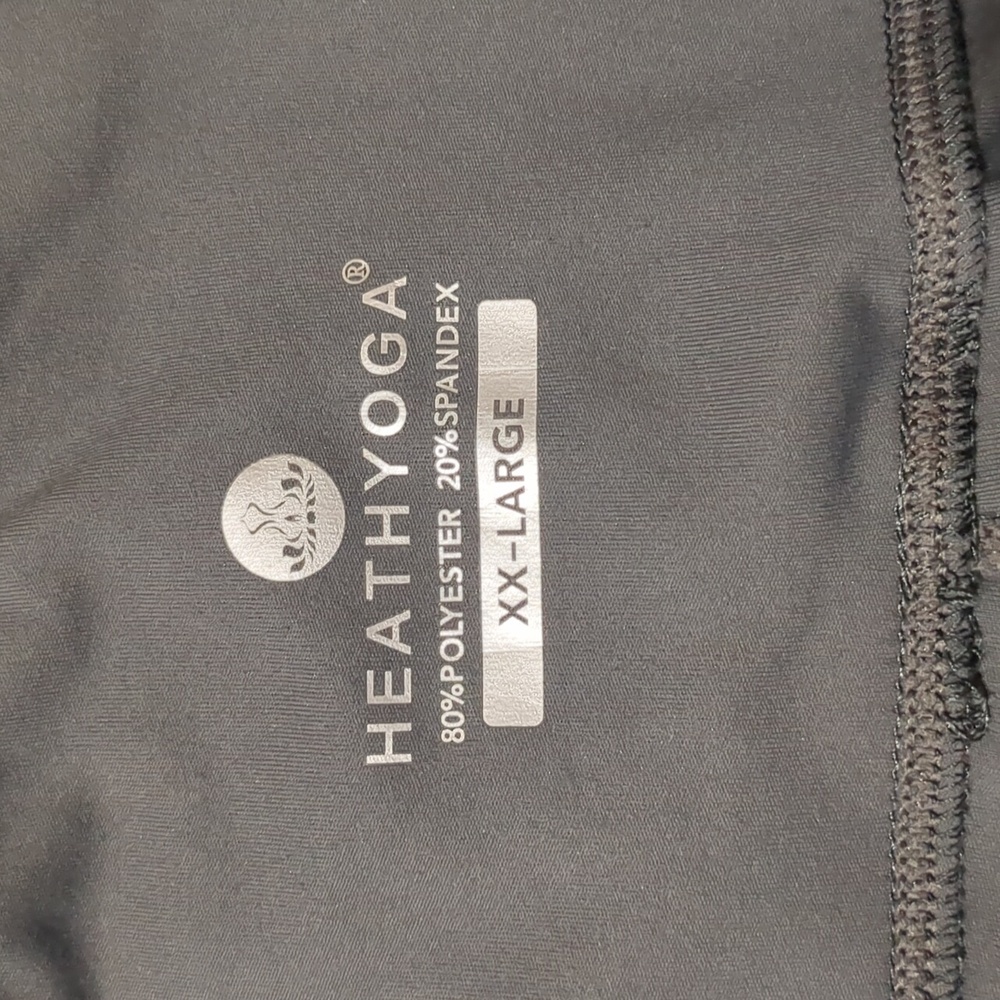 Heathyoga Women's Yoga Grey Leggings with Pockets  High Waist NWT Size XXL - Picture 6 of 7